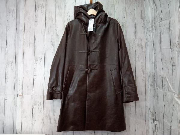 【タグ付き】JOSEPH ABBOUD ジョセフアブード レザーダッフルコート LWJLNW0601 羊革 ブラウン L 店舗受取可