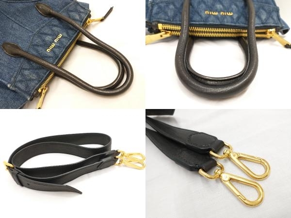 特価商品 2way デニム バイカー ミュウミュウ MIU MIU ハンド 保存袋