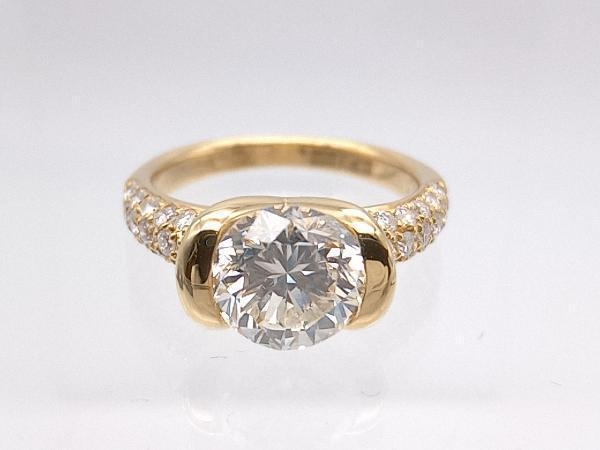 人気アイテム 鑑別書付 K18／ダイヤモンド1.85ct 0.426ct／約9.5号