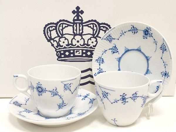 美品 ロイヤルコペンハーゲン COPENHAGEN ROYAL ブルーフルーテッド