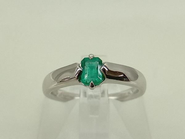 [Pt850] ring emerald 9 number platinum precious metal accessory lady's used 