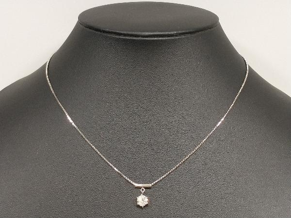 印象のデザイン 鑑定書付き Pt850 店舗受取可 40cm 4.7g D.054ct プラチナ ネックレス ペンダント ダイヤモンド プラチナ台