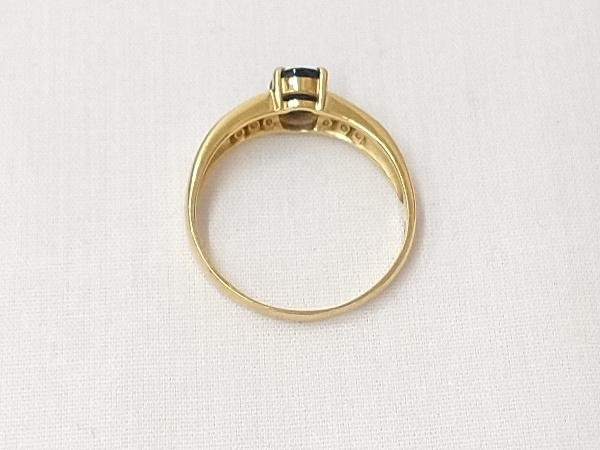 K18 750 ゴールド カラーストーン 0.94ct ダイヤ0.1ct リング 指輪 2.8g #15_画像5