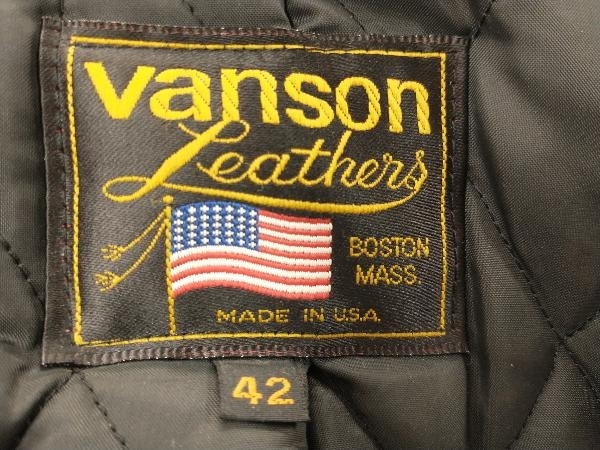 VANSON バンソン ダブルライダースジャケット ブラック サイズ42 80s
