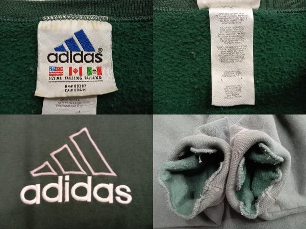 【お値下げしました】 90s adidas / アディダス パフォーマンスロゴ スウェット ビッグシルエット グリーン USA製 サイズXL_画像3