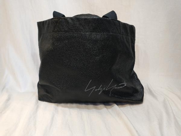 YOHJI YAMAMOTO Logo Design Cow Leather Tote Bag Made in Japan Black ヨウジヤマモト シグネチャーロゴレザートートバッグ 店舗受取可_画像1