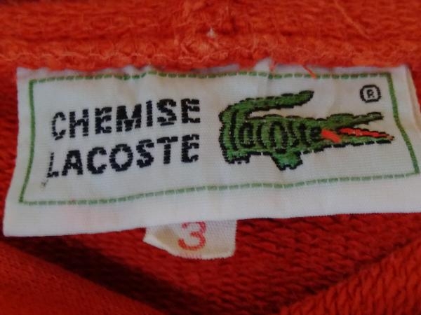 CHEMISE LACOSTE LA CHEMISE LACOSTE刺繍ロゴ ヴィンテージパーカー　サイズ3_画像4