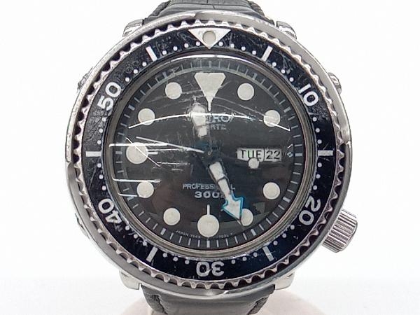 ジャンク SEIKO セイコー ダイバー 7549-7010 PROFESSIONAL プロフェッショナル 300m クォーツ 電池式 ブラック文字盤 メンズ腕時計_画像1