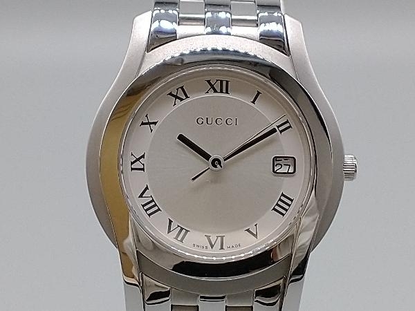 送料込】 グッチ 【即決】GUCCI 5500M 117**** 電池式メンズ腕時計