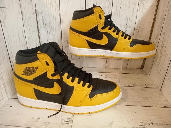 NIKE ナイキ スニーカー AIR JORDAN 1 エアジョーダンワン 27.5cm RETRO HIGH OG 555088-701 イエロー ブラック 箱付き ハイカット_画像3