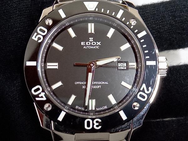 EDOX／クロノオフショア1 80088-3-NIN-B／1009731／エドックス／文字盤黒／SSブレス／自動巻き腕時計 店舗受取可