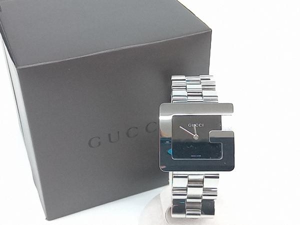 GUCCI　グッチ　3600M　Gロゴ　スクエア　ブラック文字盤　シルバー　メンズ腕時計　電池式　クォーツ 店舗受取可