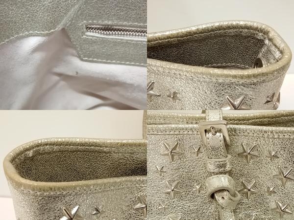 JIMMY CHOO ジミー・チュウ サシャ S ハンドバッグ シルバー JIMMY CHOO ジミー・チュウ サシャ S ハンドバッグ シルバー
