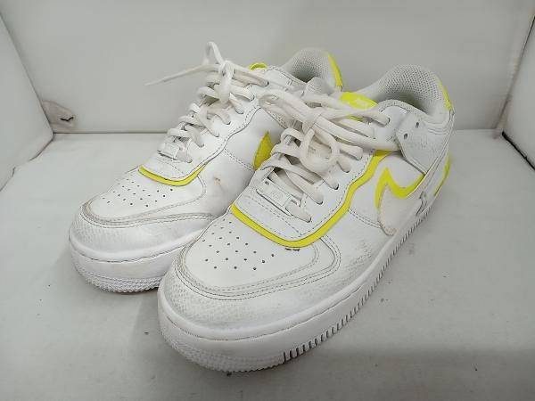 NIKE WMNS AIR FORCE 1 SHADOW CI0919-104 WHITE/WHITE-LEMON/VENOM ナイキ スニーカー 24.5cm 使用感有_画像1