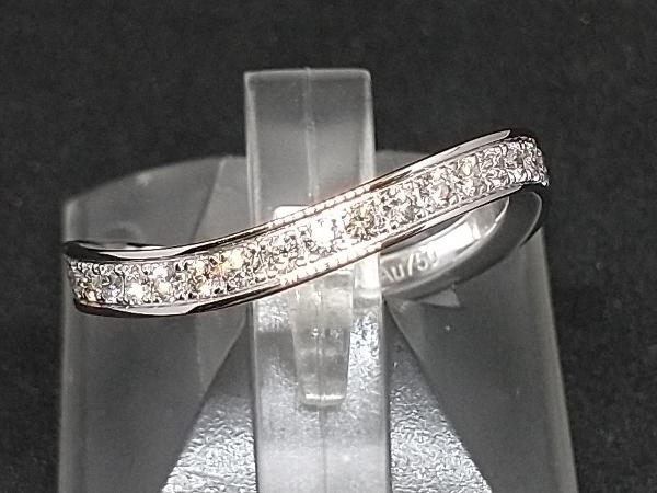箱付き OMEGA オメガ K18 18金 WG ダイヤモンド デザイン リング 指輪 ホワイトゴールド 3.5g #13.5 店舗受取可