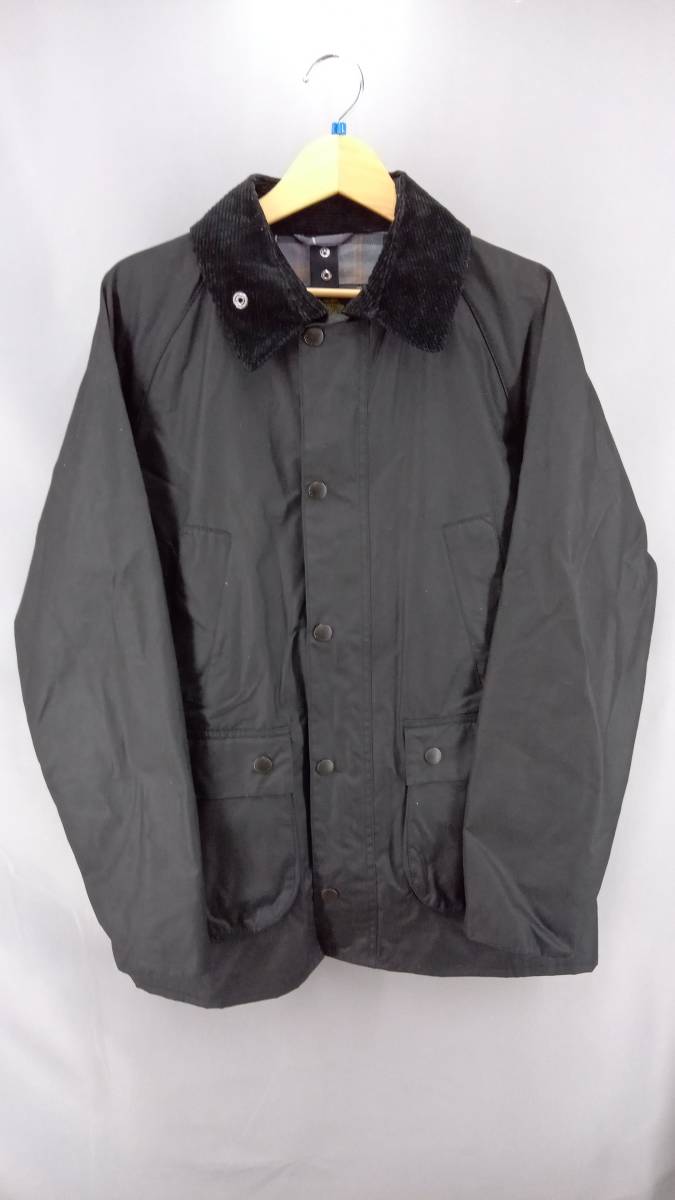 ☆ BARBOUR バブアー ワックスコート 内側チェック 1702255 ロゴファスナー メンズ サイズ40(Lサイズ) ブラック 冬_画像1