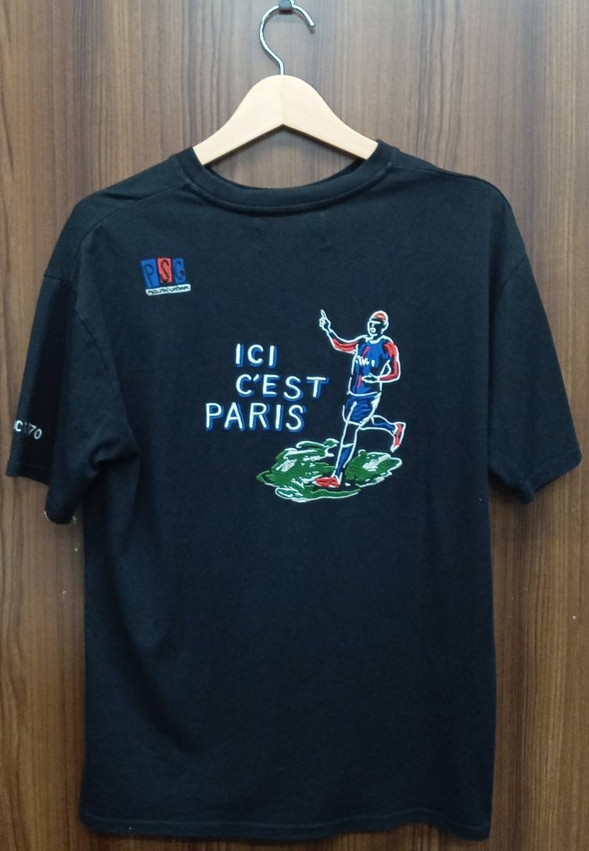 EDIFICE エディフィス／ paris saint-germain 半袖Tシャツ／刺繍デザイン／ブラック／Sサイズ_画像2