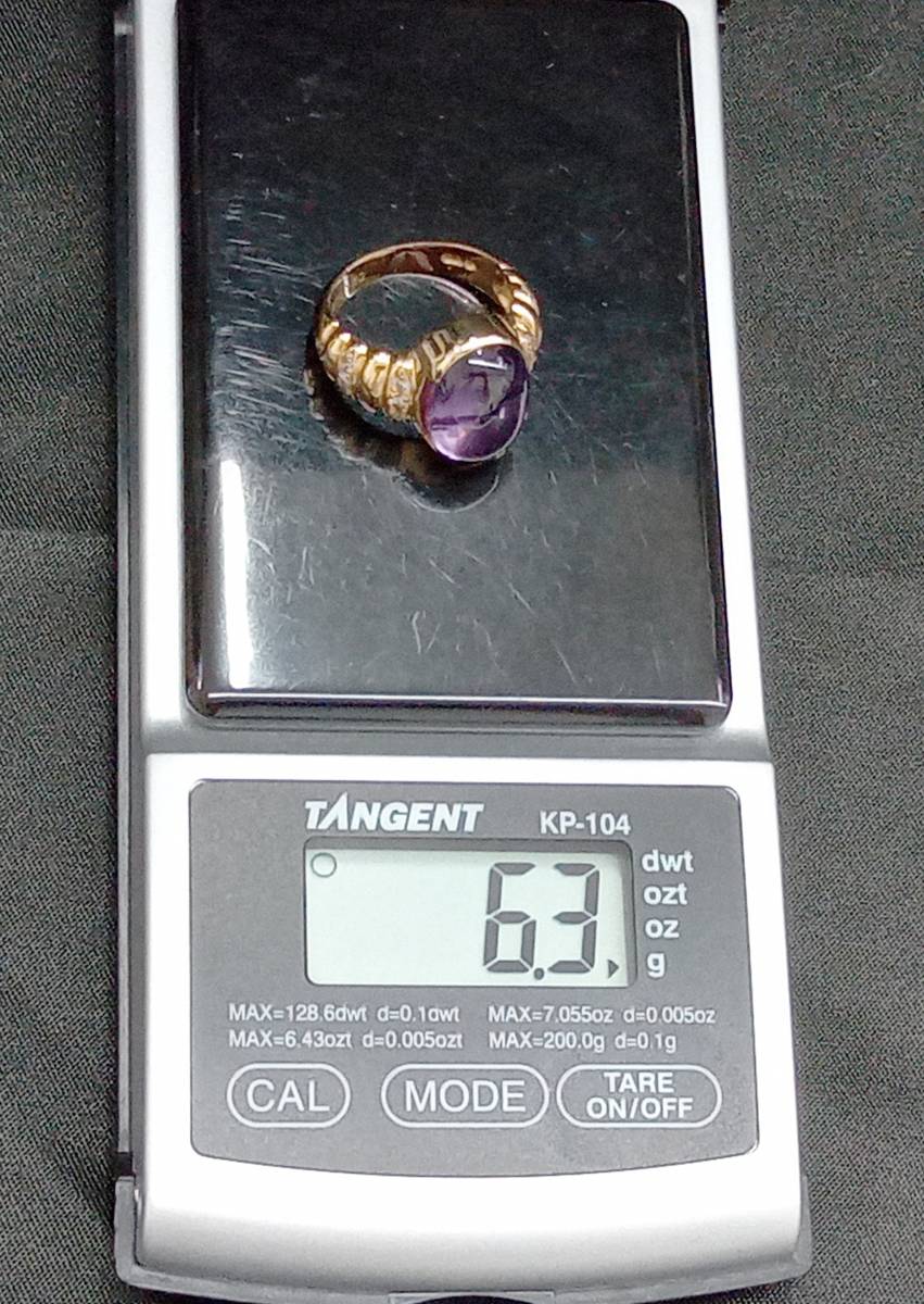 K18 YG бриллиант 0.22ct примерно 8 номер кольцо 18 золотой желтое золото кольцо женский аксессуары магазин квитанция возможно 