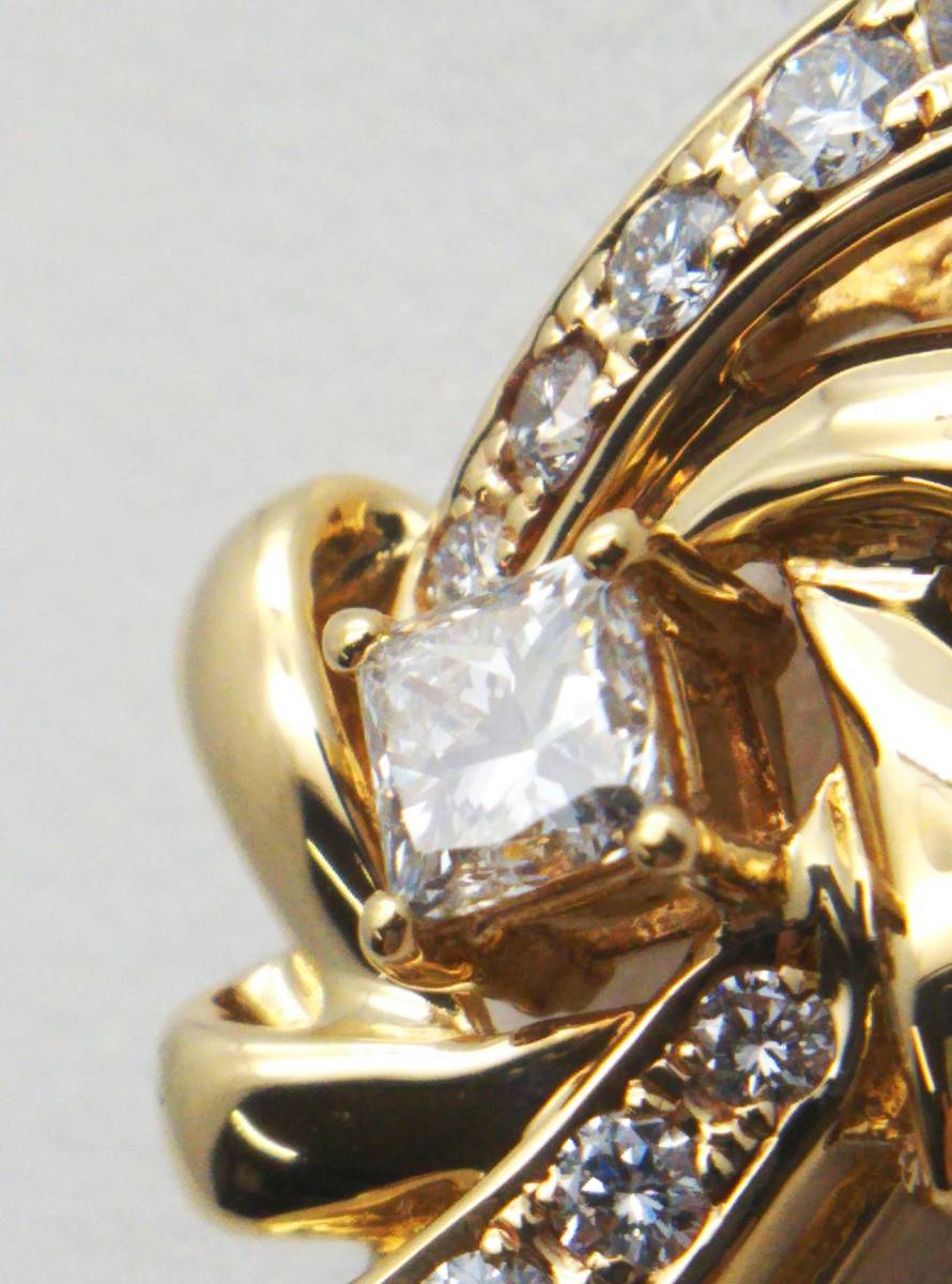 鑑別書付き 新品仕上げ済み K18 天然 ダイヤモンド 0.52ct 4.00g トップ イエロー ゴールド 店舗受取可