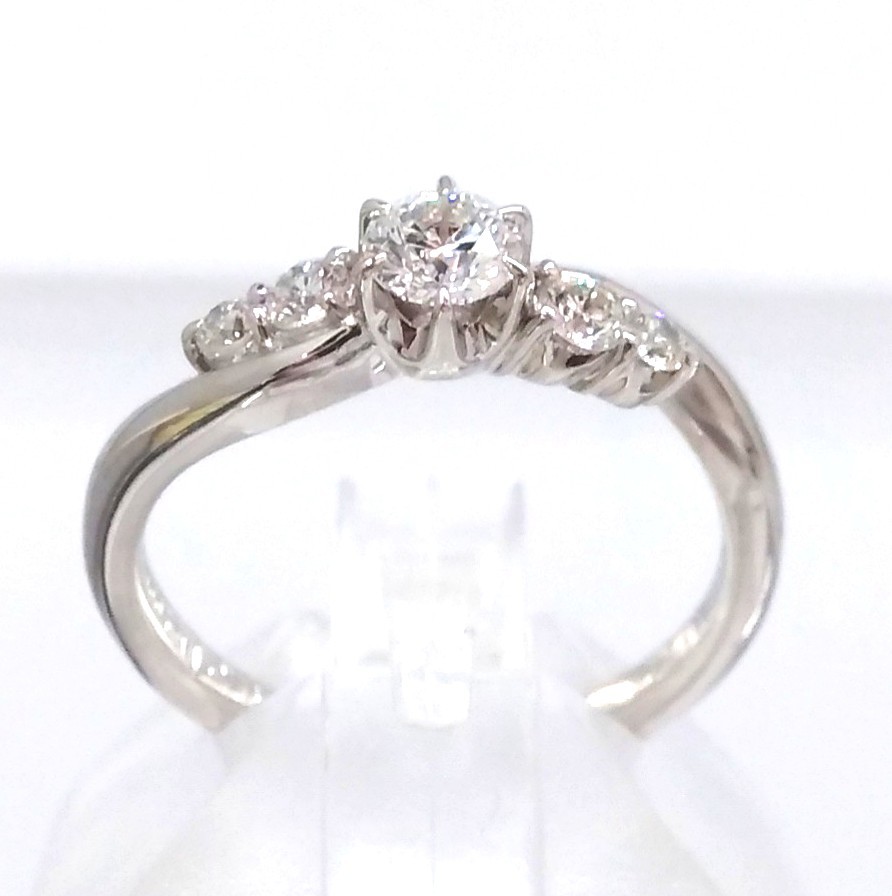 【新品仕上げ済/ソーティング付】 Pt900 ダイヤモンド 0.25ct 0.16ct リング 約10.5号 4.2g