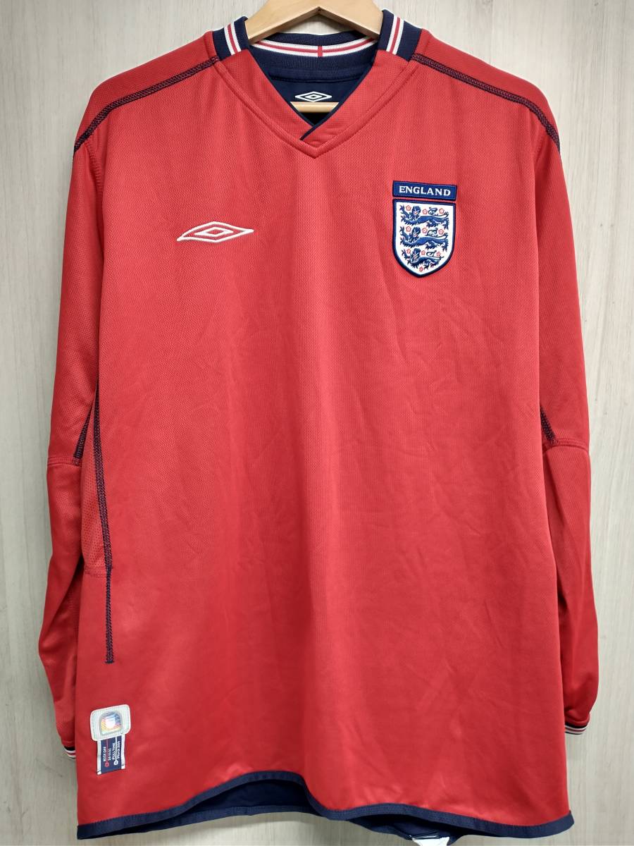 UMBRO イングランド代表 2004年 リバーシブル ユニフォーム 長袖 Tシャツ ロンT アンブロ ネイビー レッド M ジャージ トラックジャケット