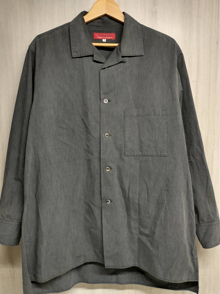 最も完璧な 長袖 開襟 首元汚れ有 YAMAMOTO YOHJI men for Y's シャツ