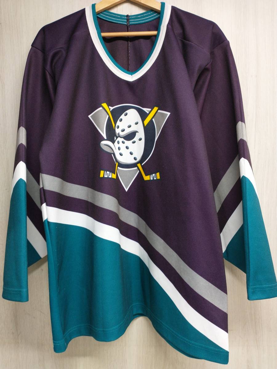 NHLダックス CCM ロゴ M アイスホッケーシャツ ユニフォーム パープル グリーン Made in U.S.A. 店舗受取可