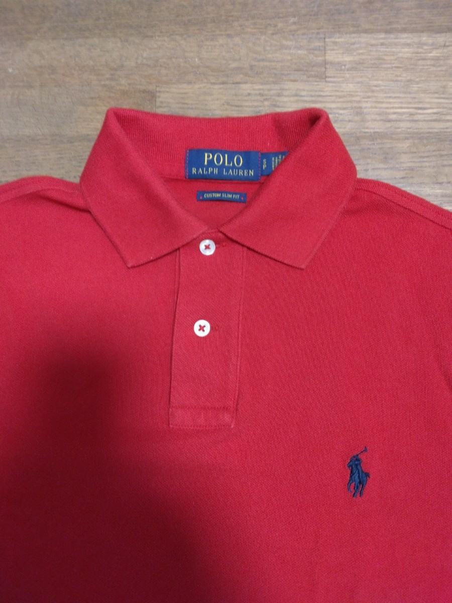極美品PORO RALPH LAUREN ポロラルフローレンポロシャツ 赤　表示サイズS 日本サイズM_画像2