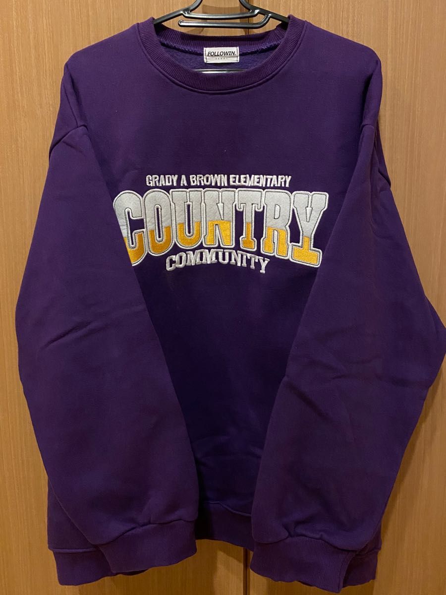 FOLLOWIN フォロウィン カントリー刺ロゴトレーナーTシャツ FOLLOWIN フォロウィン カントリー刺ロゴトレーナーTシャツ