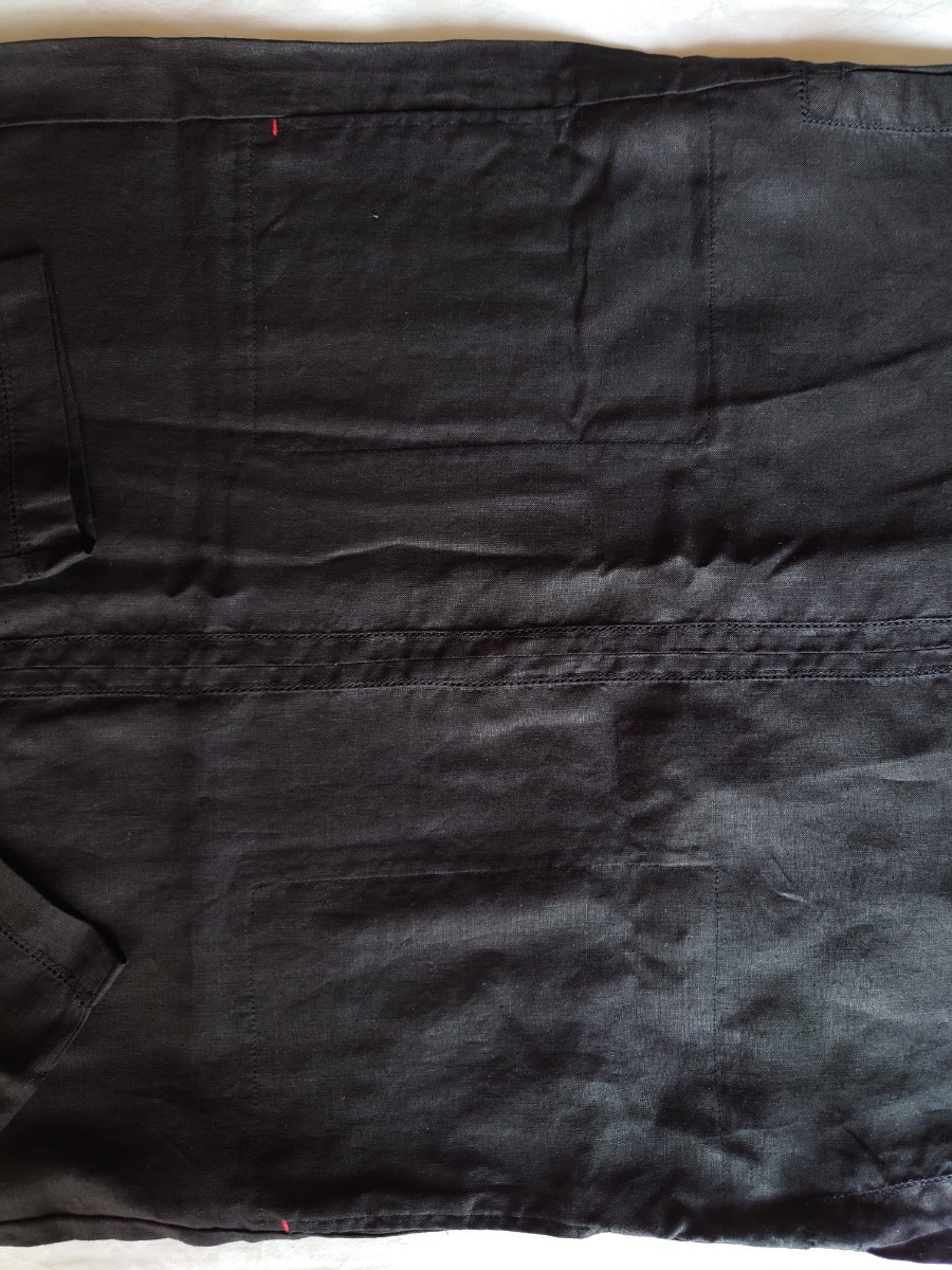  Uniqlo × Innes linen One-piece ( 7 минут рукав )09 черный лен 100% L размер грудь 86-92 см женский 2015 год весна лето включая налог 4309 иен . дорога . способ 