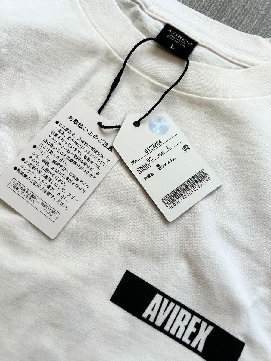 新品 AVIREX アヴィレックス 虎柄刺繍 厚手コットンTシャツ 白L 新品 AVIREX アヴィレックス 虎柄刺繍 厚手コットンTシャツ 白L