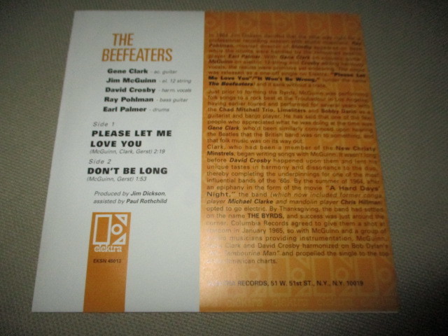 the beefeaters (the byrds) / please let me love you (r.i.p. david crosby RARE!!送料込み!!)_画像2