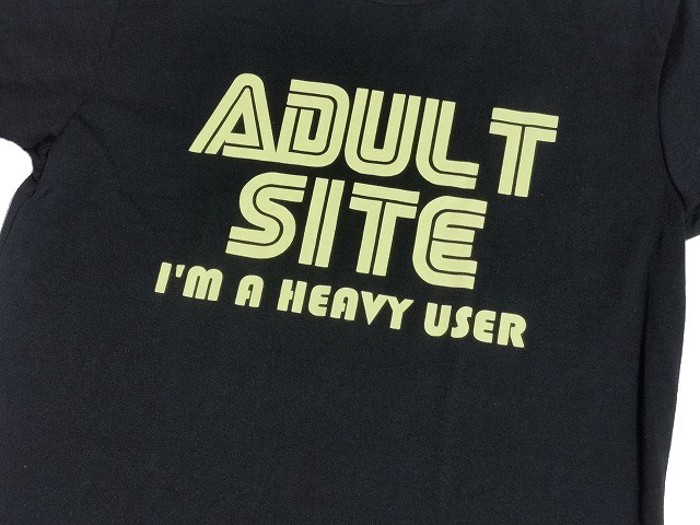 【新品】ADULT SITE Tシャツ 半袖【M】黒★アダルト サイト パロディー 男性用 男女_画像2