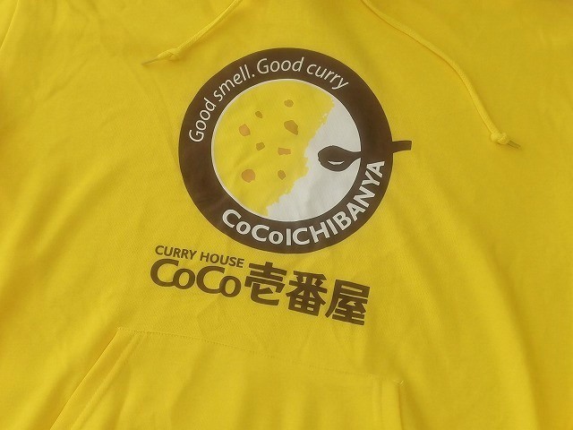 【新品】COCO壱番 パーカー 長袖【L】黄色/イエロー◆カレーハウスCoCo壱番屋 ココ壱番 ココ壱 ここ壱番 COCO壱 カレー パーカ 男性用_画像2