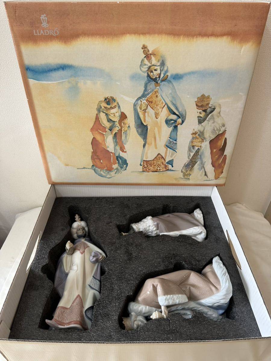 Lladro Set Three Wise Men - Collectible Figurines LLADRO リヤドロ 西洋美術 高級陶器の置物 中古原箱付き_画像1
