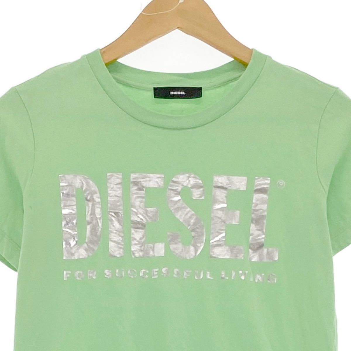 Fh8 DIESEL ディーゼル 半袖トップス カットソー ロゴ入りTシャツ コットントップス 半袖TEE クルーネック コットン100% レディース XS_画像3