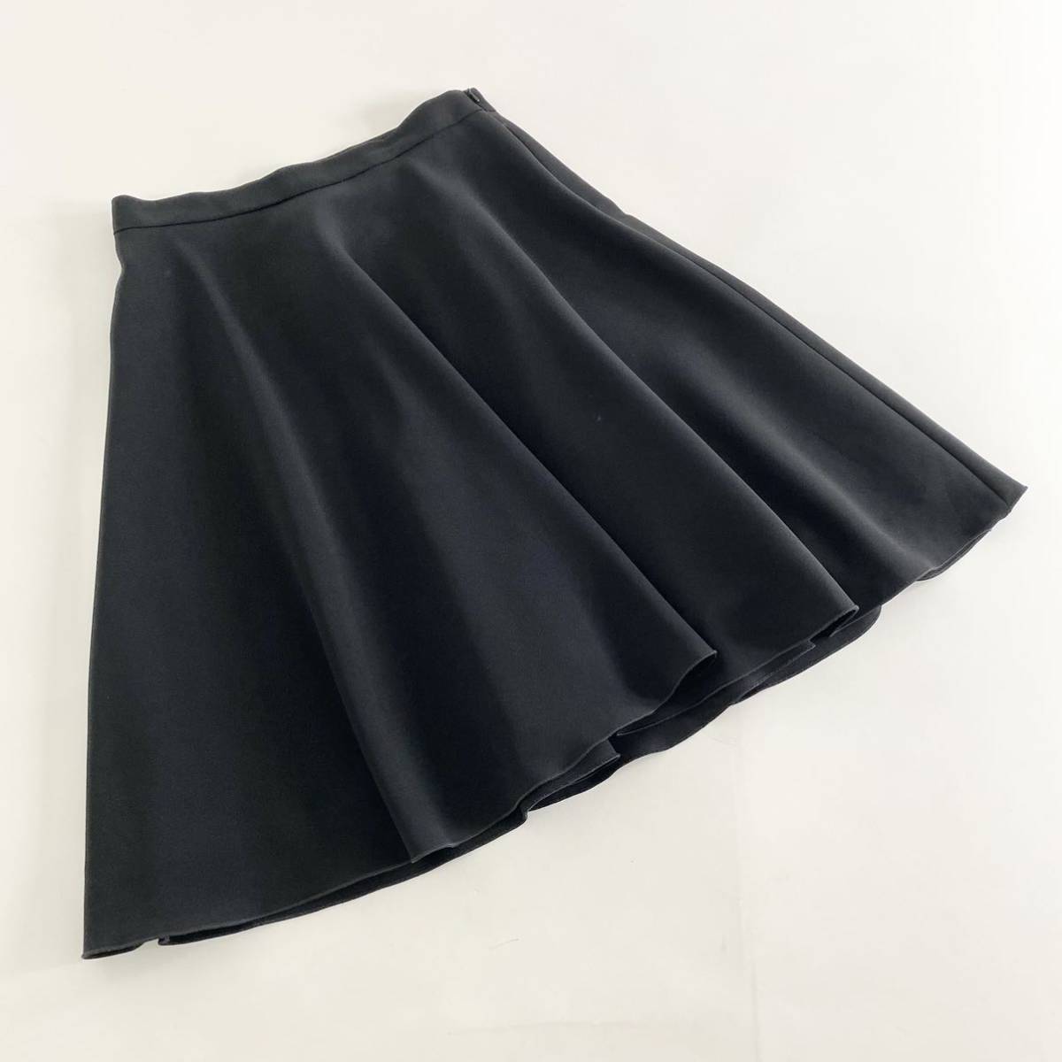 Ch31 Poland made Max Mara Max Mara skirt size 36 black lady's flair skirt knee height skirt side Zip skirt