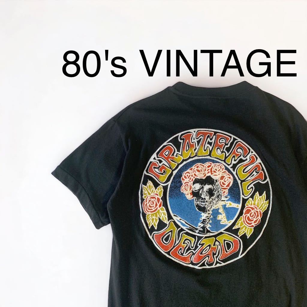 美品 80's VINTAGE パキスタン製 GRATEFUL DEAD グレイトフルデッド パキ綿 Tシャツ 80年代 デッド バンドT ロックT 輸入 古着