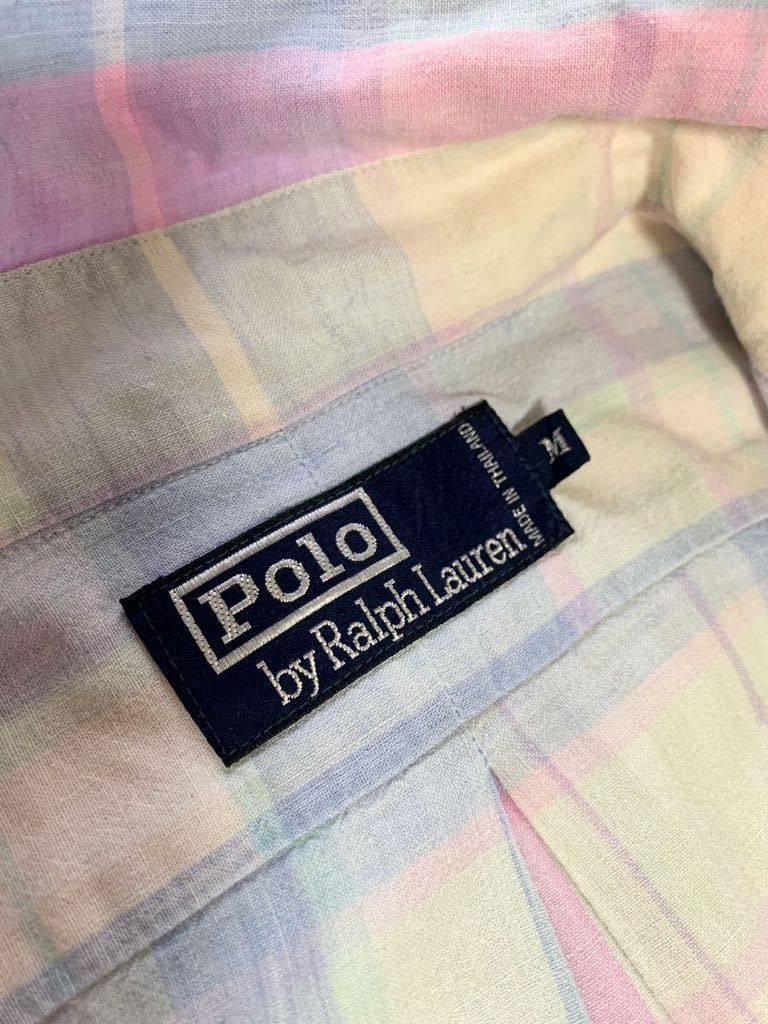 90's VINTAGE POLO Ralph Lauren 旧タグ マドラスチェック 半袖 ボタンダウンシャツ ラルフローレン 90年代 ビンテージ ポロ 半袖シャツ