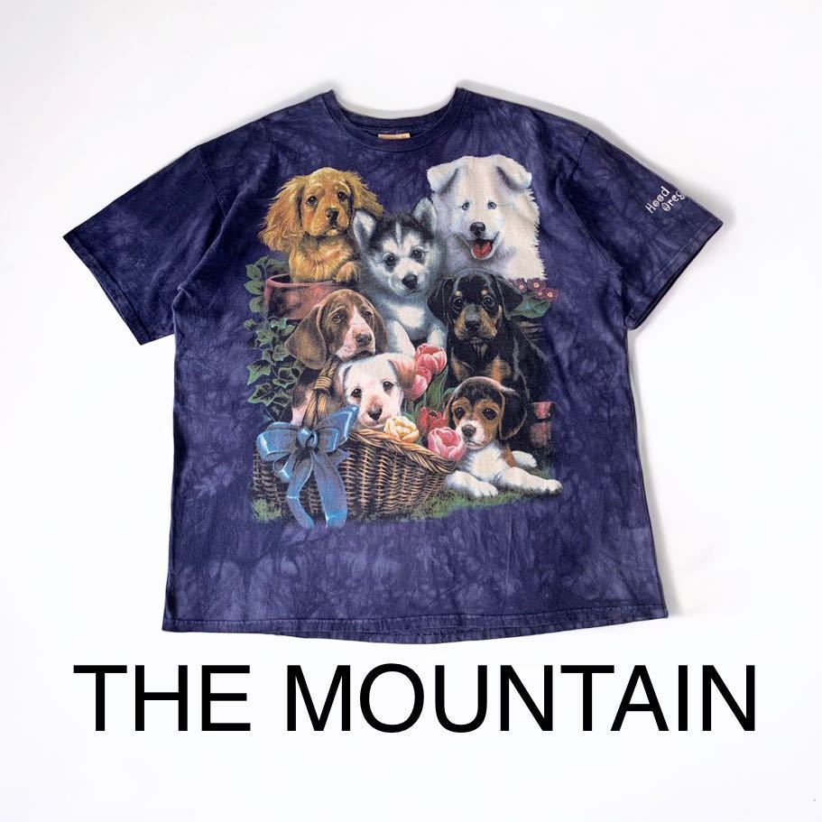 アメリカ購入 THE MOUNTAIN アニマルプリント Tシャツ タイダイ染め ビンテージ XL リアル 犬 ザ マウンテン 動物 VINTAGE 輸入 古着 DOG_画像1