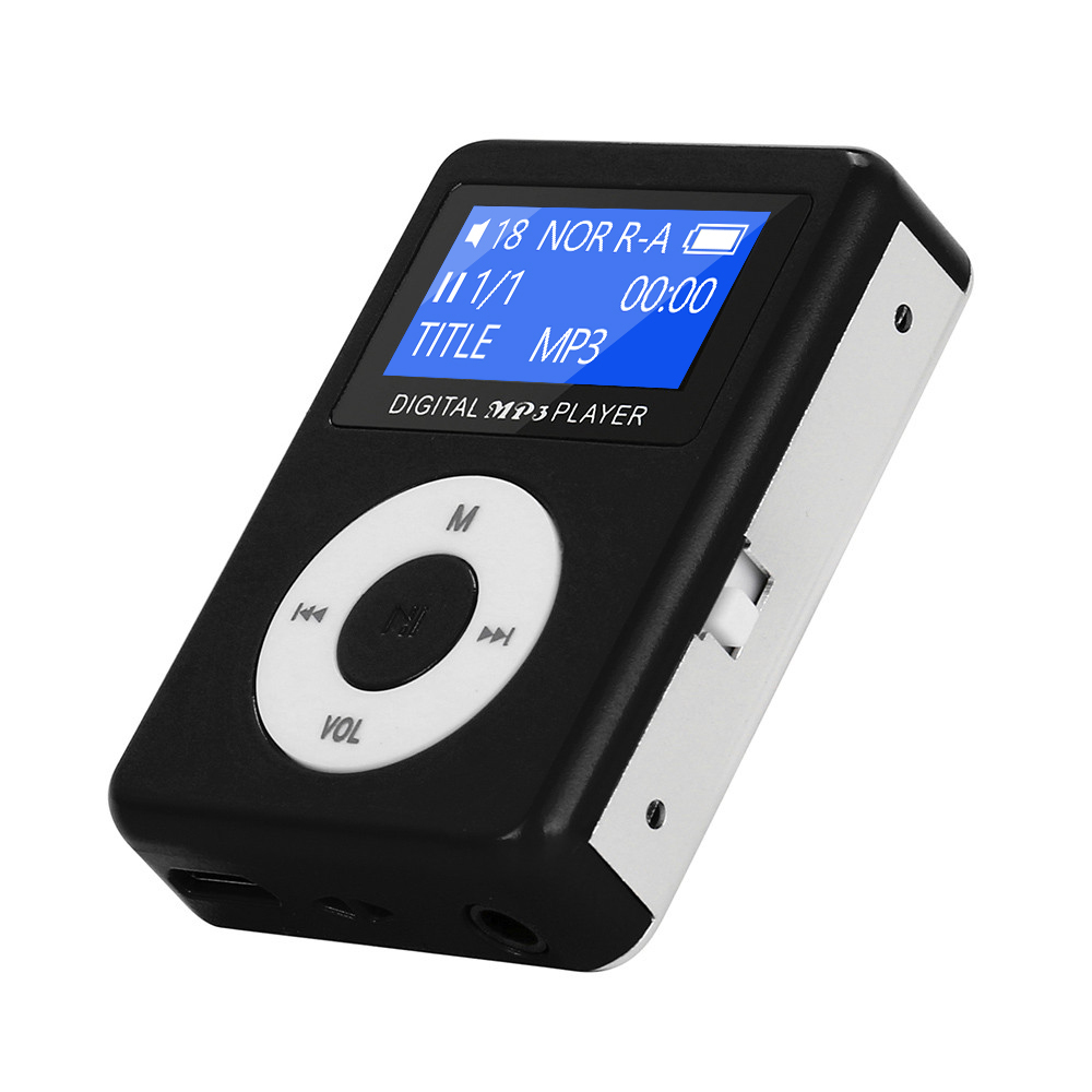 【中古品】【ブラック】 長方形 スピーカー内蔵 液晶画面付き MP3 音楽 プレイヤー SDカード式_画像1