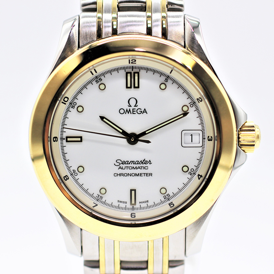 【オメガ】 腕時計　シーマスター120　YG×SS　ホワイト　クロノメーター　自動巻き　中古品