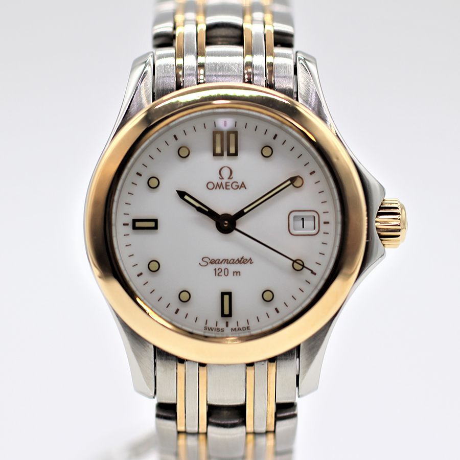 【オメガ】 腕時計　シーマスター120　YG×SS　ホワイト　クォーツ　レディース　中古品