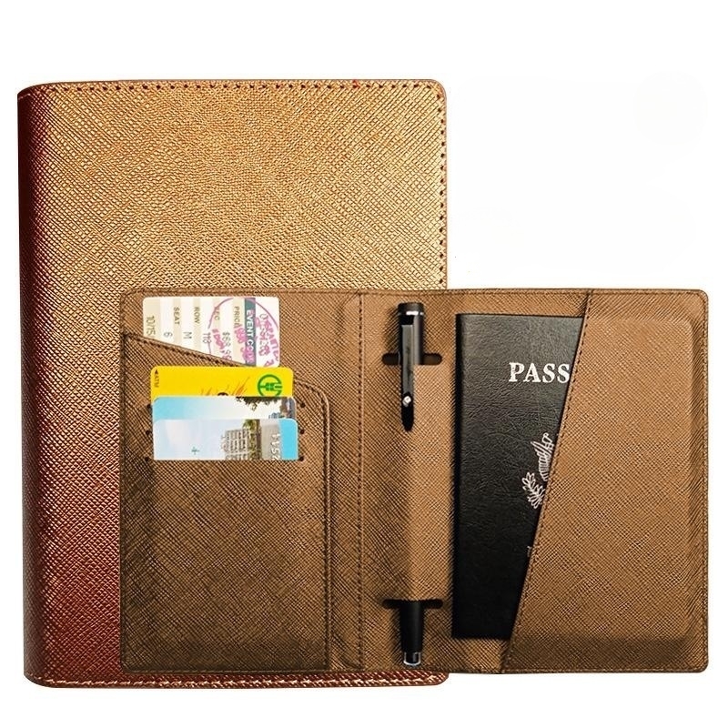 [HS-P-09] パスポートカバー パスポートケース 旅行用品　ブラウン_画像1