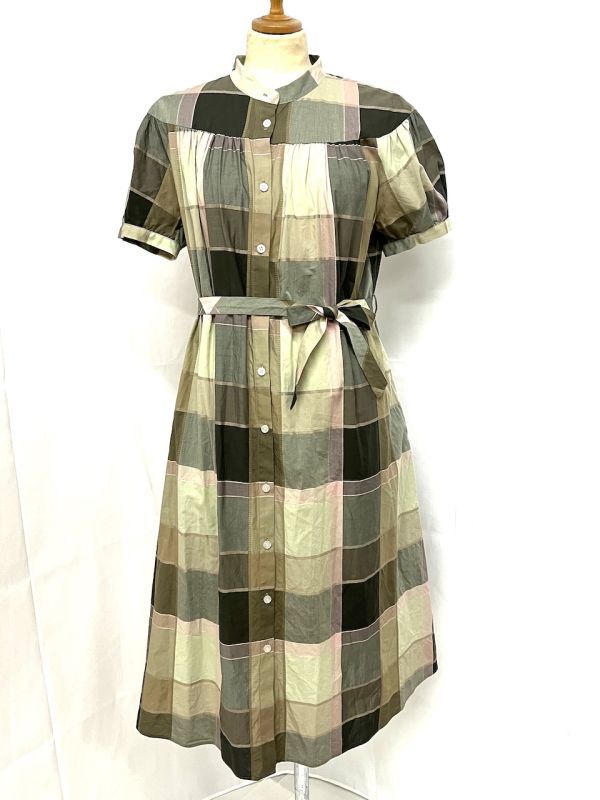 いいスタイル 【A086】美品 BLUE 半袖 サイズ36 シャツワンピース チェック クレストブリッジ ブルーレーベル LABEL ワンピース いいスタイル 【A086】美品 BLUE 半袖 サイズ36 シャツワンピース チェック クレストブリッジ ブルーレーベル LABEL ワンピース