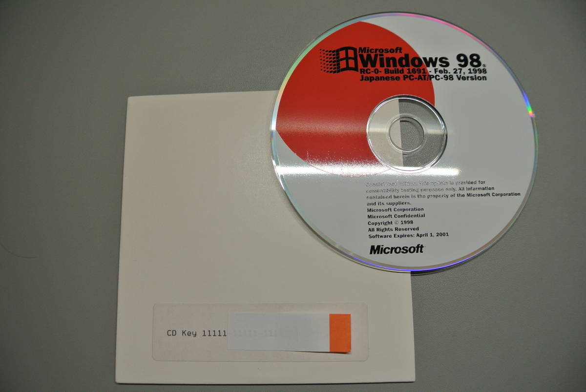 ◆Microsoft Windows 98 RC0 Build 1691 Feb. 27, 1998◆CD-ROM◆_画像1