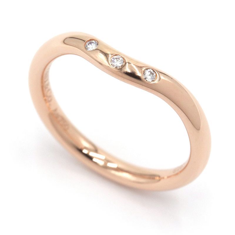 ティファニー カーブドリング 6.5号 K18PG ダイヤモンド 新品仕上済 ピンクゴールド ダイヤリング 指輪 ジュエリー 中古 送料無料の画像1