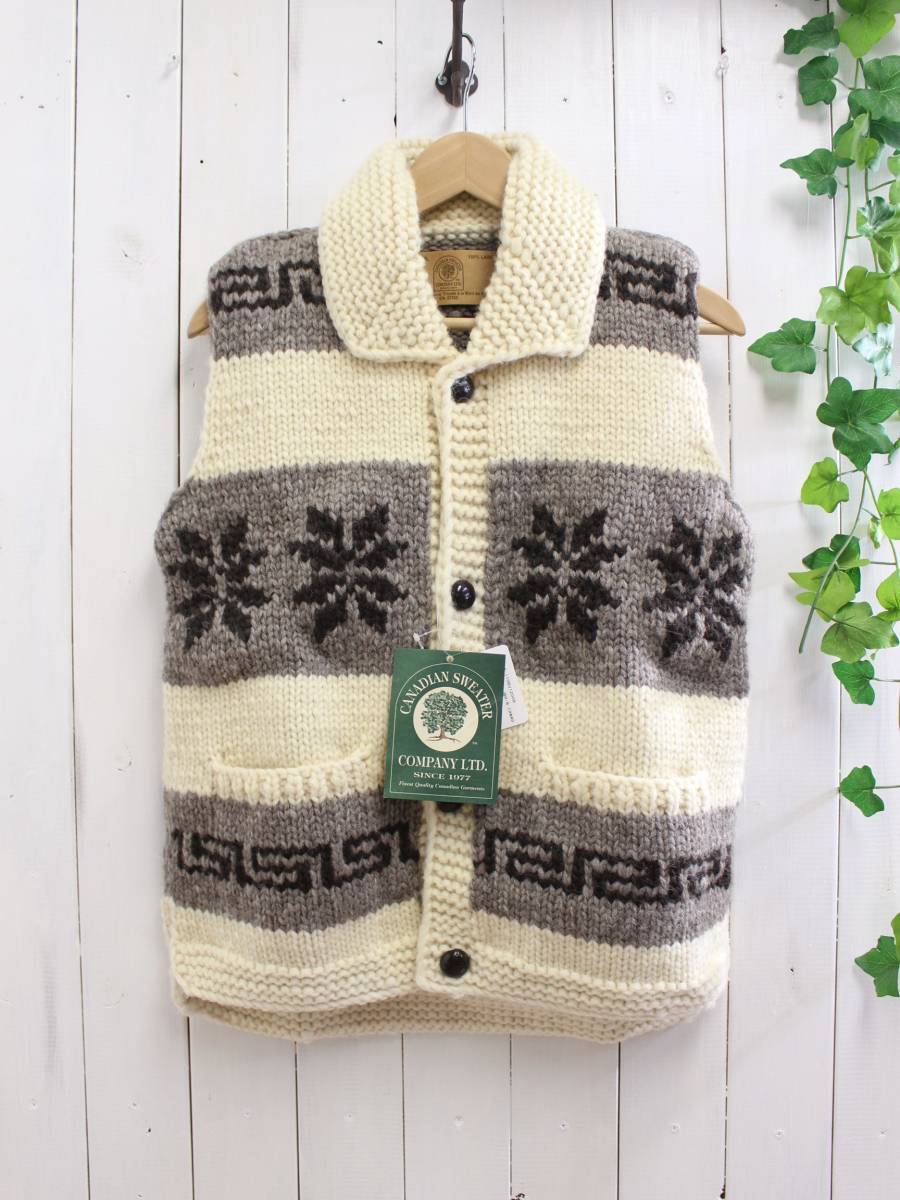 新品◇CANADIAN SWEATER カナディアンセーター◇カウチンセーター 雪柄