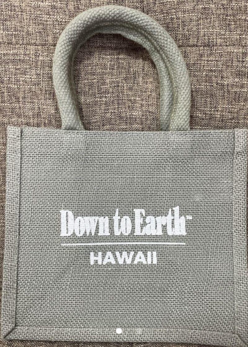 ハワイエコバッグ オーガニックスーパー ダウントゥーアース Down to Earth mini tote ミニトート グレー色 新品 現品限りの画像1