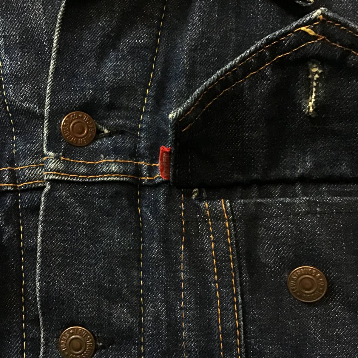 60s 極上! 真紺 ! サイズ 42 44 LEVIS 70505 オリジナル 3rd